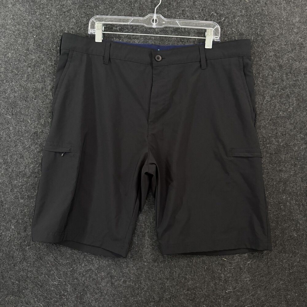 Nat Nast Cargo Shorts Men's 38 Black 10" Stretch Microfiber Travel Casual